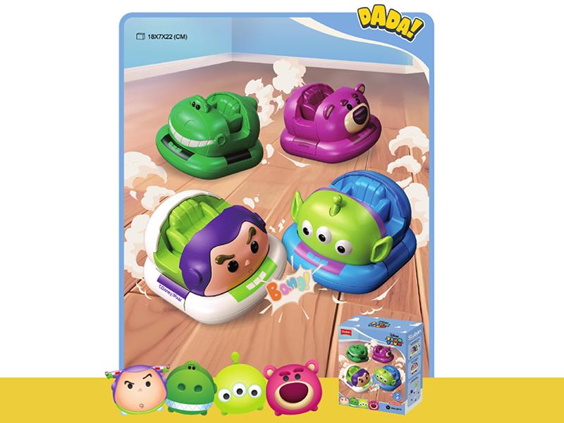 Disney Tsum Tsum Toy Story Series Assembly Double Pull Back Bumper Cars 4pcs