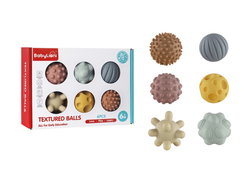 Soft Plastic Textured Balls 6pcs