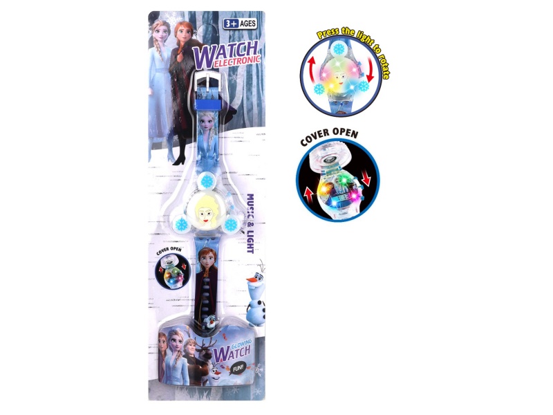 Three Head Ice And Snow Rotating Light Music Watch