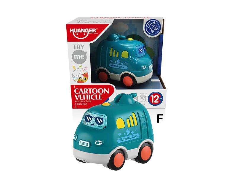 Slide Cartoon Car With Sound And Light- Watering Cart