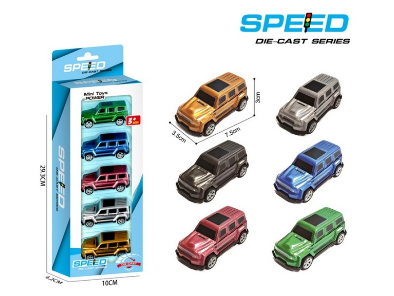 Pull Back Iron Off-Road Vehicles 5pcs
