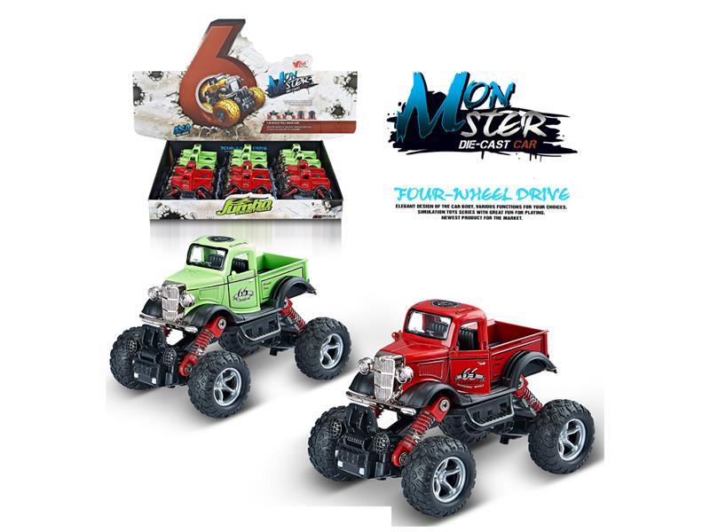 12PCS 1:34 Q Version Alloy Return Force Simulation Climbing Wheel