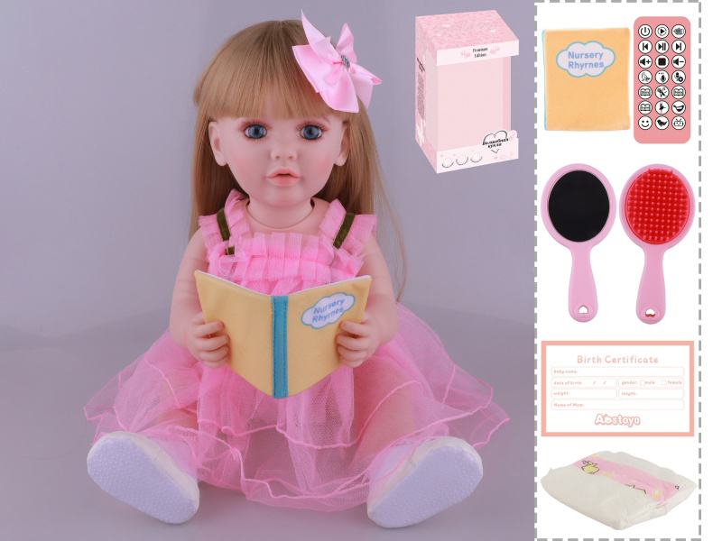 22-Inch Bionic Smart Rebirth Doll, Capable Of Bionic Shaking Of The Head, Raising Of The Hand, Mouth Movement To Speak, Intelligent Dialogue, Recording, Imitating The Tongue, Oral Skills, Dance Music