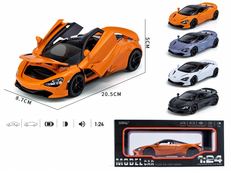 1:24 McLaren Streetcar Version Pull Back Alloy 4-Door Car Model With Sound And Light