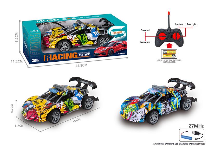 27Mhz 1:20 4-Channel Remote Control Graffiti Ferrari Racing Car(Included Batteries)