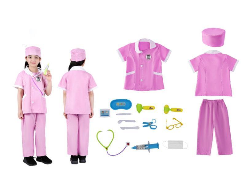 Pink And Purple Nurse Uniform Set