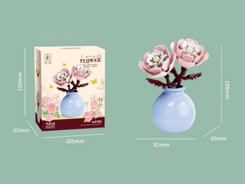 Building Blocks: Peonies (Flower Arrangement) 88 Pcs