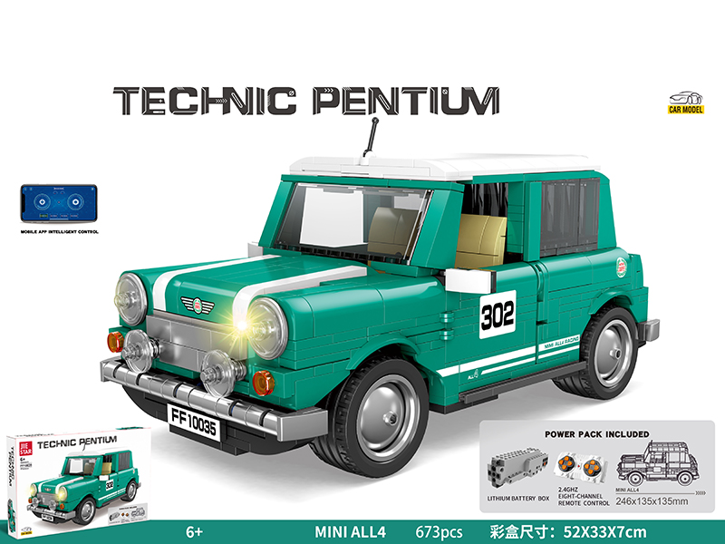 2.4G 4-Channel Remote Control Mini Car Model Building Blocks(2WD)673pcs