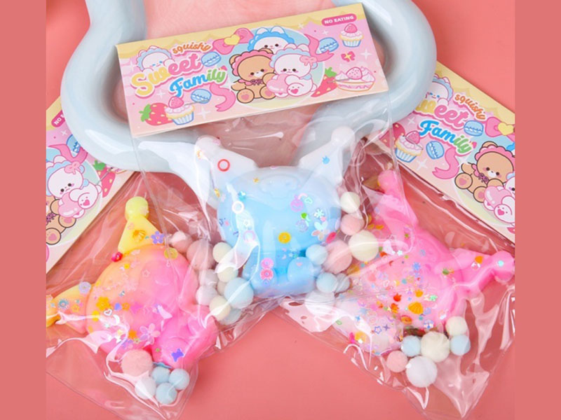 Jelly Kneading Fun Mixed With Color Series Medium Sanrio Kuromi Sequins + Pom-Poms + Card Heads