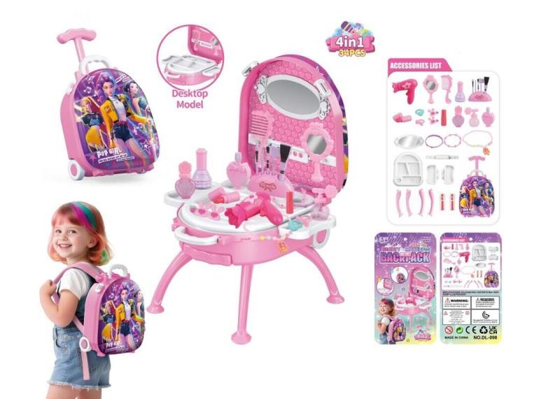Hunter Girl 4-In-1 Portable Suitcase Alloy Dressing Table Accessories