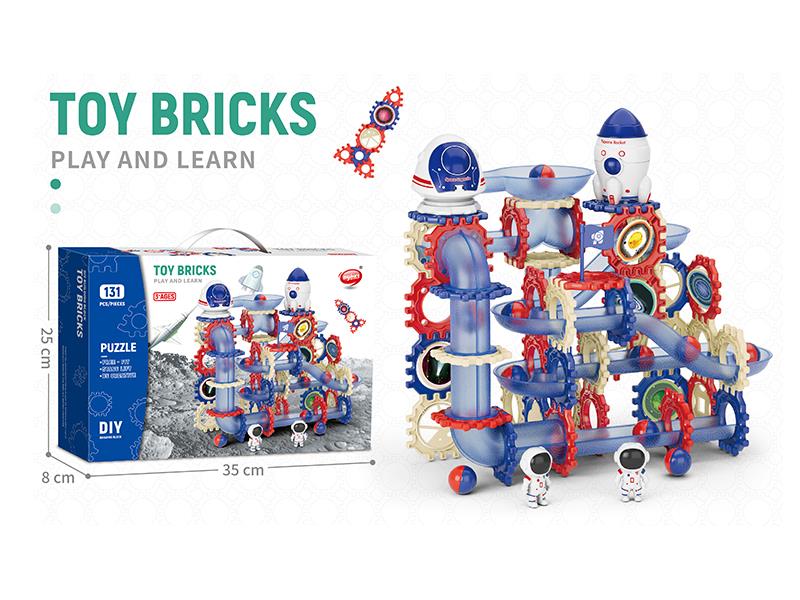 DIY Space Rolling Ball Track Building Blocks 131pcs