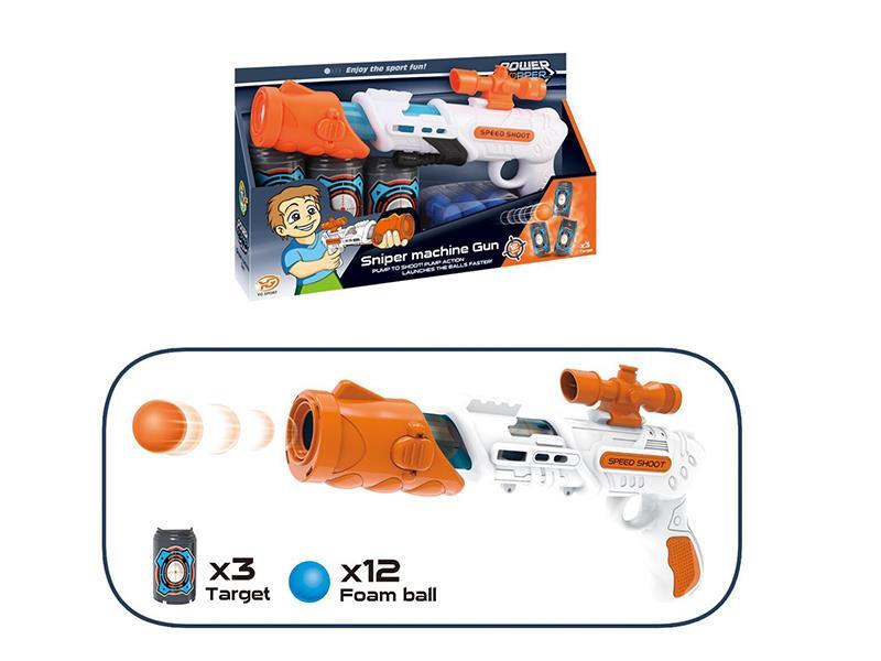 Soft Bullet Gun + 3 Targets + 12 Balls