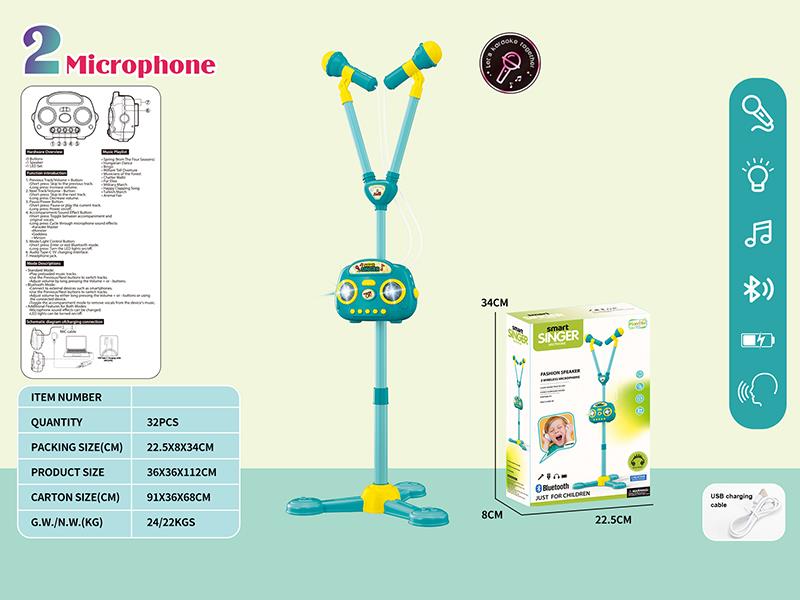 Dual Microphone Karaoke Speaker With Bluetooth, Lights, Music