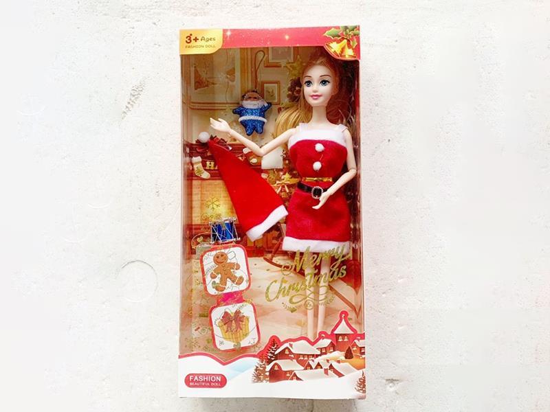 11" Solid 9 Joints Christmas Doll With Accessories