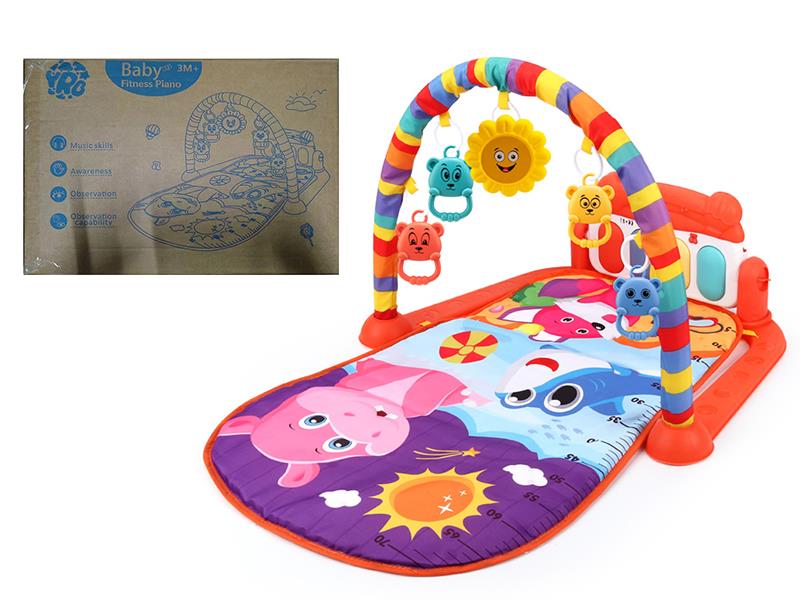 Beach Animal Theme Baby Pedal Piano Fitness Blanket(Nordic Red)