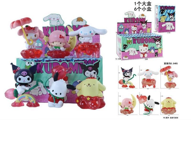 Strawberry Melody 6-piece Cartoon cute figurine Desktop decoration