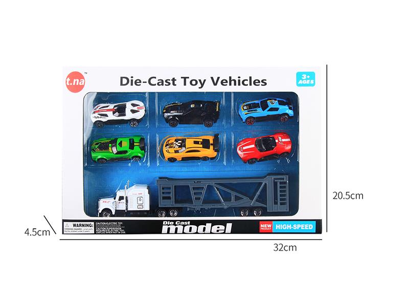 Alloy Carrier Truck With 6 Sports Cars