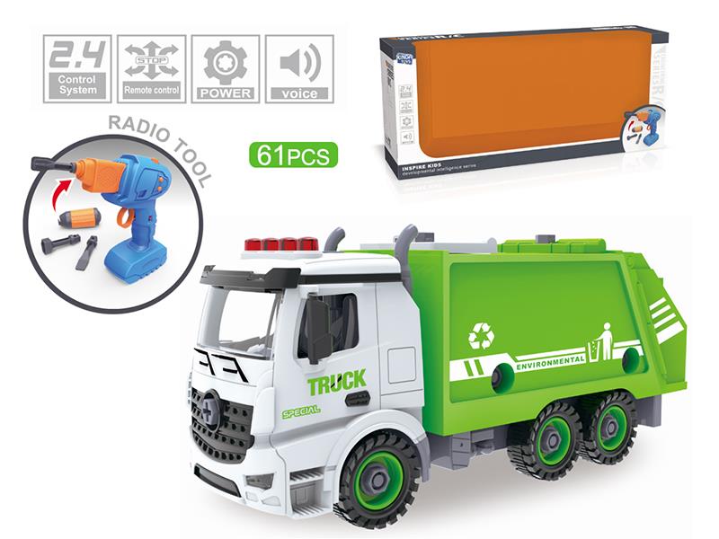 2.4G 4-Channel Remote Control Assembly Car(Remote Control And Electric Drill 2 In 1 Dual Use)