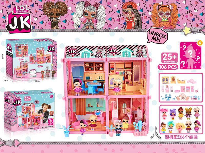 DIY JK Surprise Doll Villa Set 106pcs