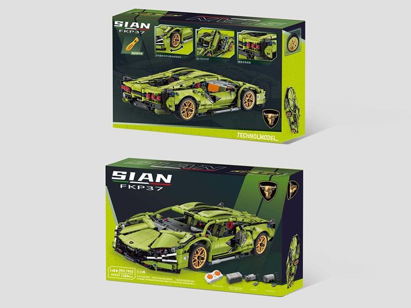 Building Block1:14 Little Green Bull [English Box + Lithium Battery Remote Control] 1280 PCS