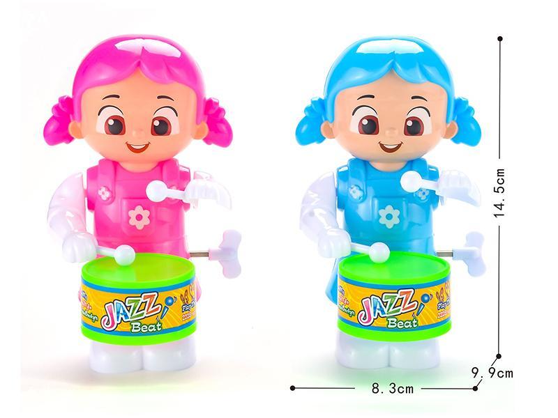 Wind Up Swing Beat A Drum Little Girl