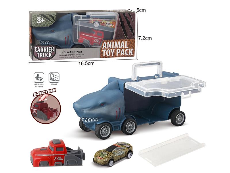 Slide Shark Storage Car + 1 Iron Car,1 Launcher