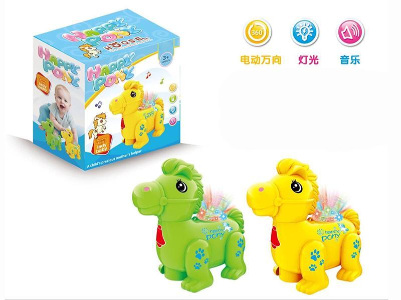 B/O  Go and Bump Cartoon Horse With Light And Music