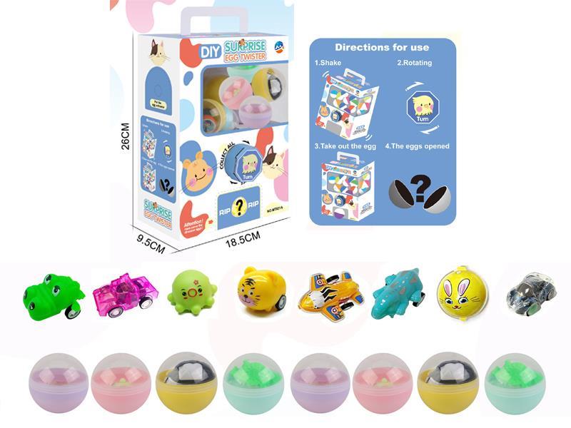 Diy Egg Twisting Machine (Cartoon Pull Back Car Toy)