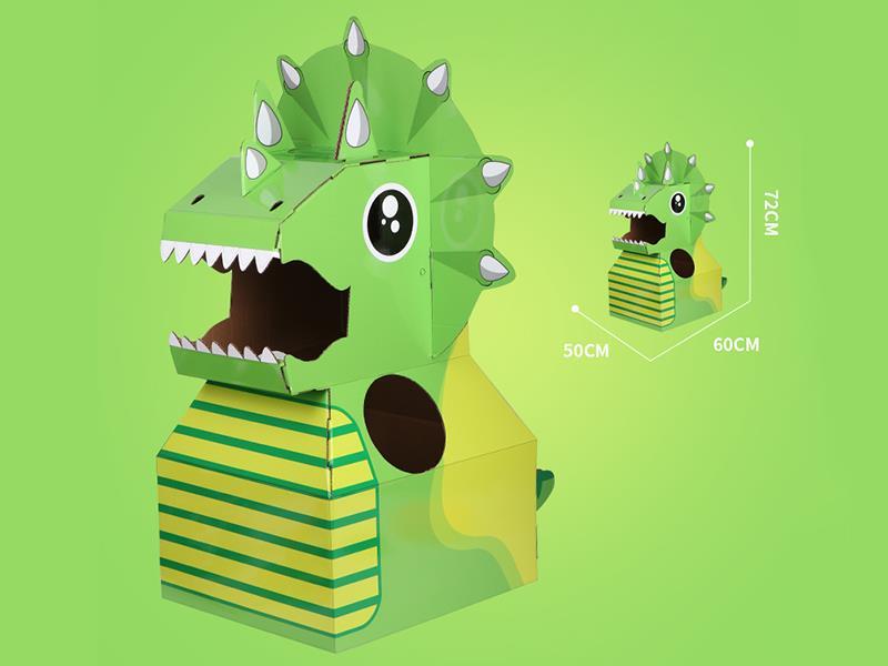 Wearable Cardboard Triceratops Cosplay