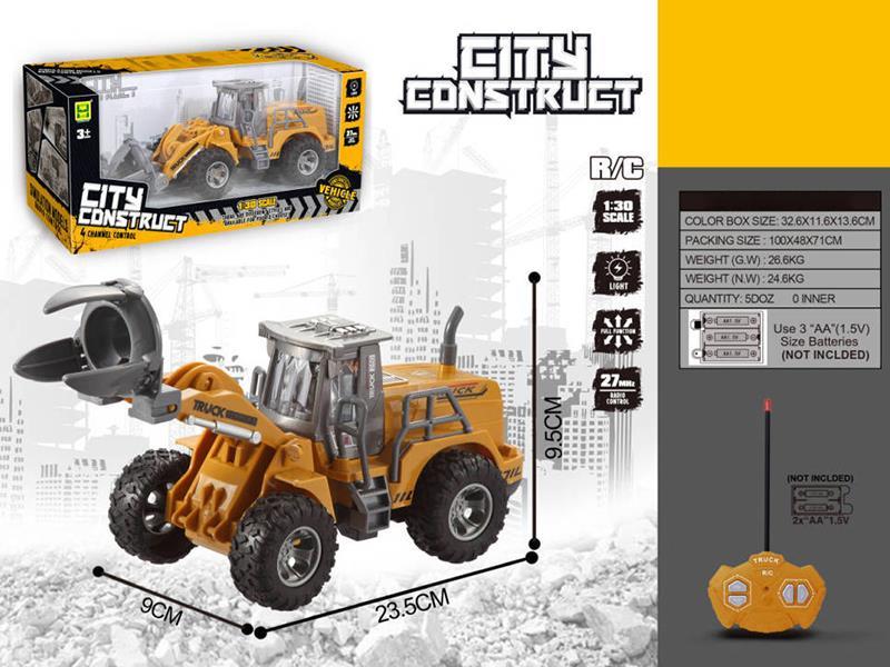 1:30 4-Channel Remote Control Engineering Truck With Lights