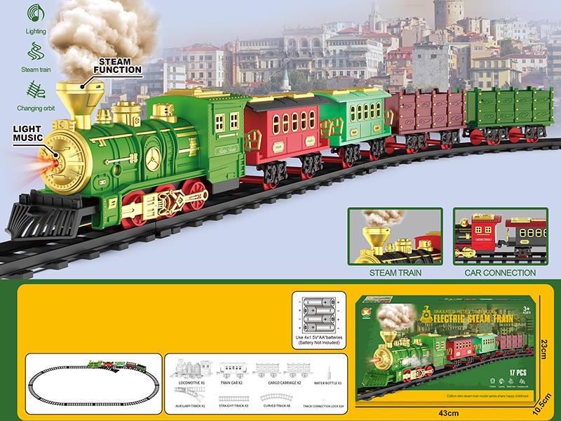 Simulated Retro Train Model Electric Steam Train Track