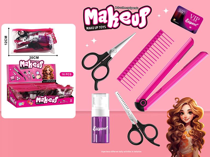 Hair Salon Equipments Make Up Toys Set 16pcs