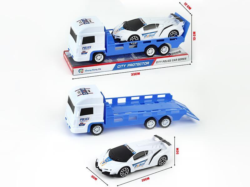 Friction Tow Truck With Police Car