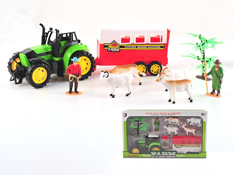 Friction Farm Tractor Play Set