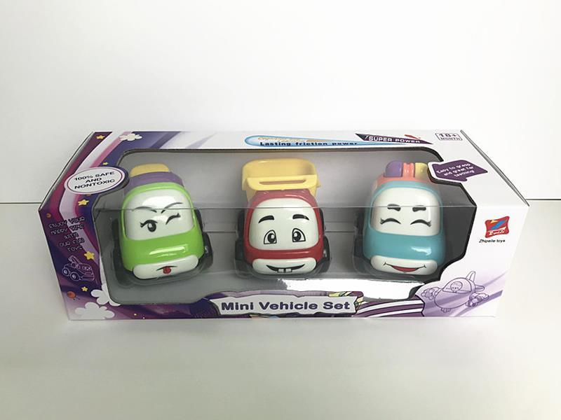3PCS Friction Cartoon Car (With Action)