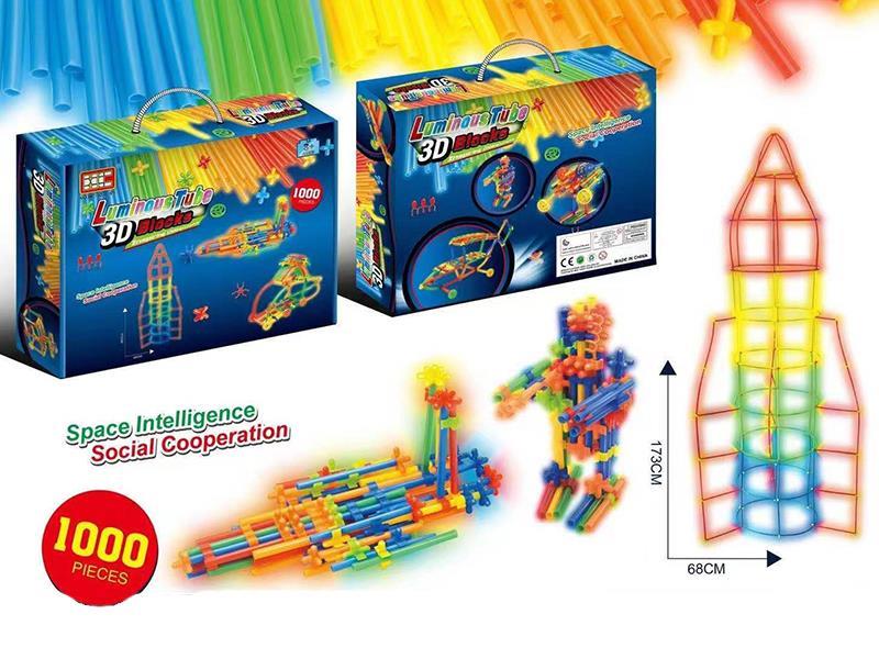 Glow In The Dark Straws Building Blocks 1000pcs