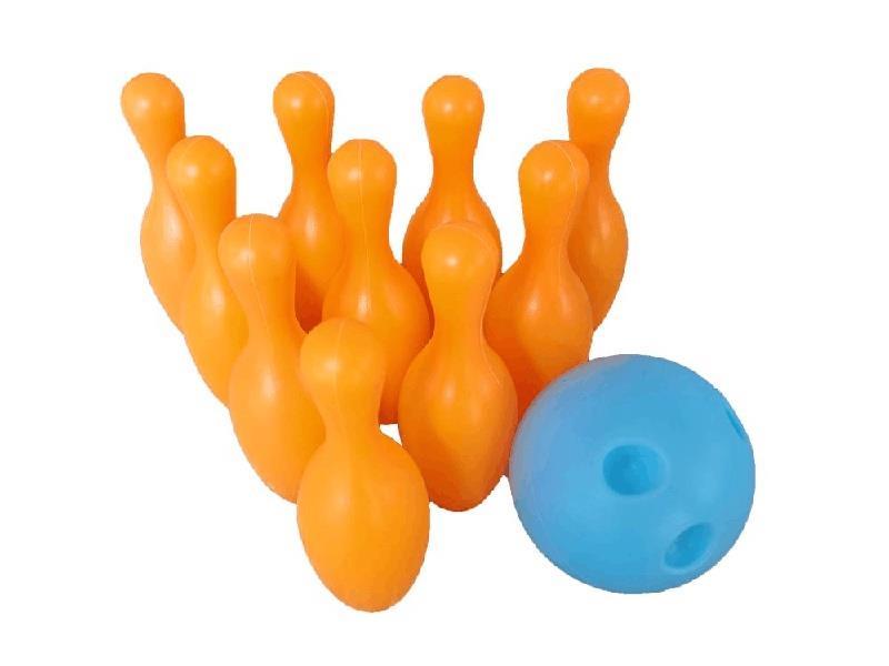 Small Bowling Net Bag Set, (12cm High, 10 Bottles +1 Ball, 7.5cm)