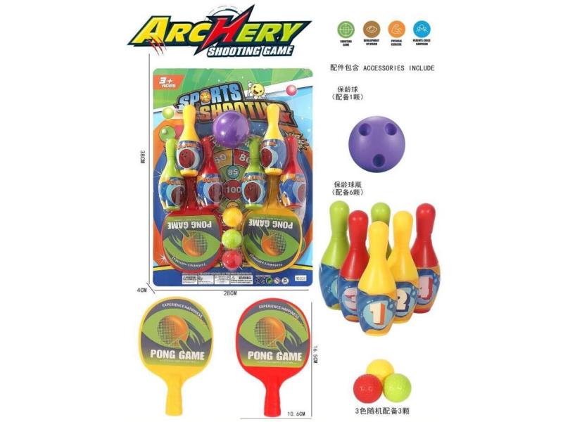 Table Tennis Racket + Bowling Set