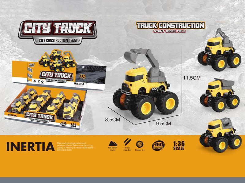 Double Friction Stunt Engineering Truck 12pcs