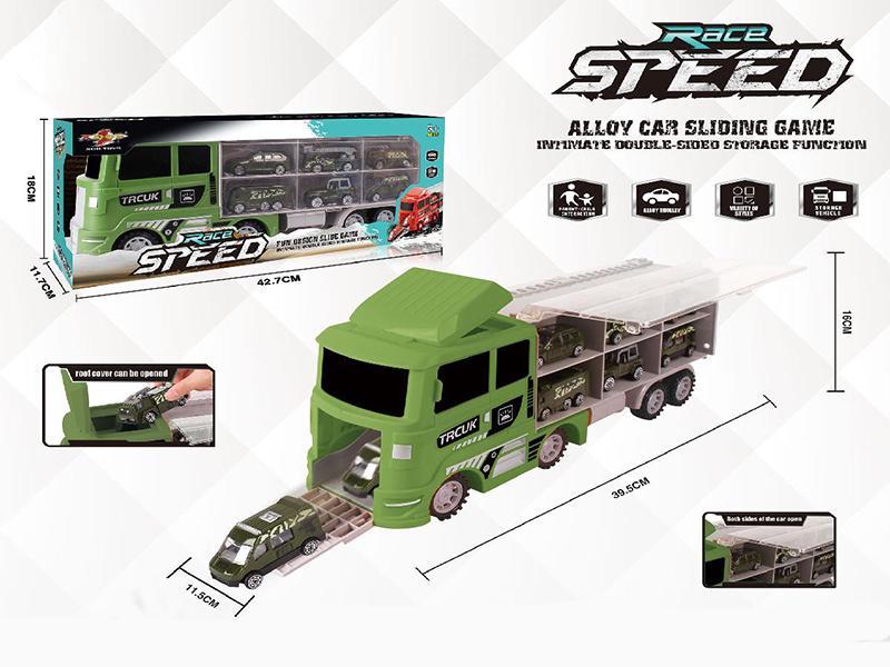 Multifunctional Trailer Container Car Alloy Cars Storage Box (Without Light And Music)