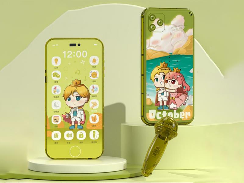 Touch Mobile Phone(Transparent ,With Light)Green