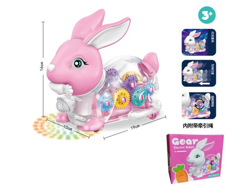 B/O Go And Bump Transparent Gear Rabbit With Lights And Music