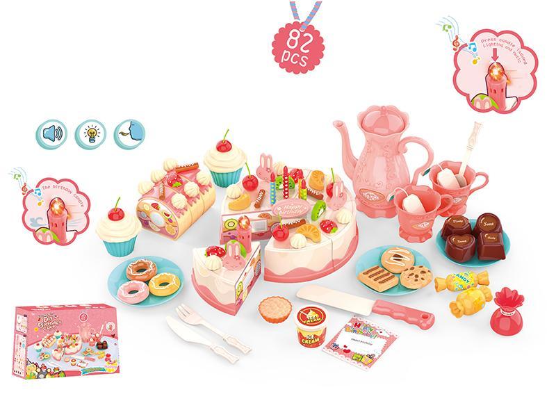 82PCS B/O Fruits Cake Set With Light And Music
