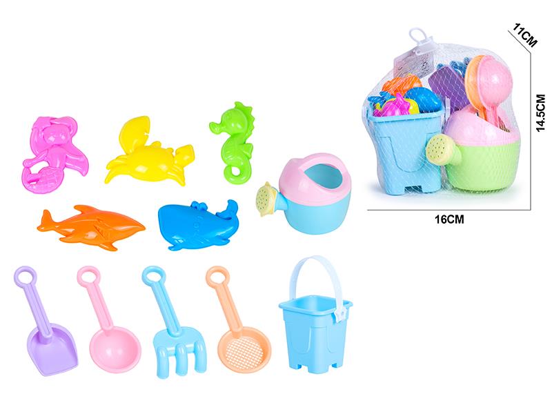 Beach Bucket Sea Animal Sand Mold Set 11pcs
