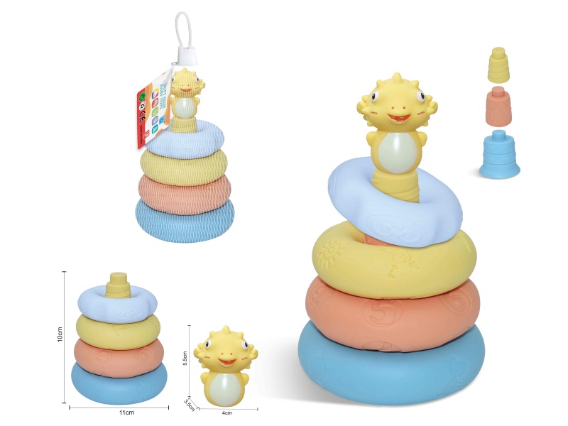 Soft Rubber Stacking Ring Finger Doll Set(Sea Animal) 8PCS