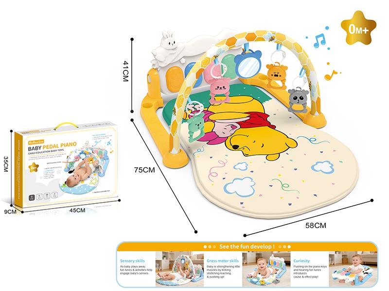 Winnie The Pooh Baby Pedal Piano Fitness Blanket With Lights And Music
