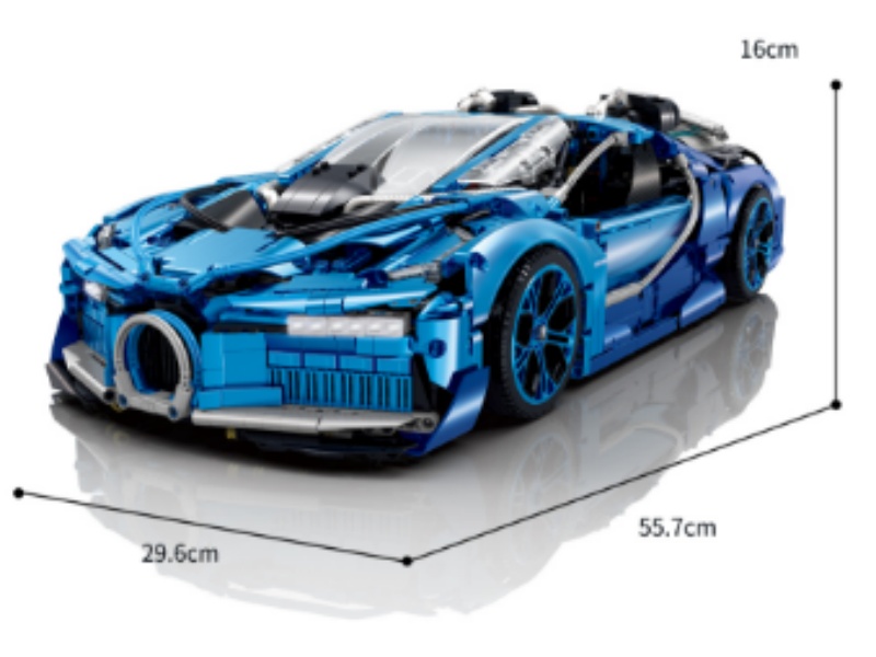 Building Blocks: 1:8 Supercar Series - Bugatti (Electroplated Limited Edition)3762 Pieces