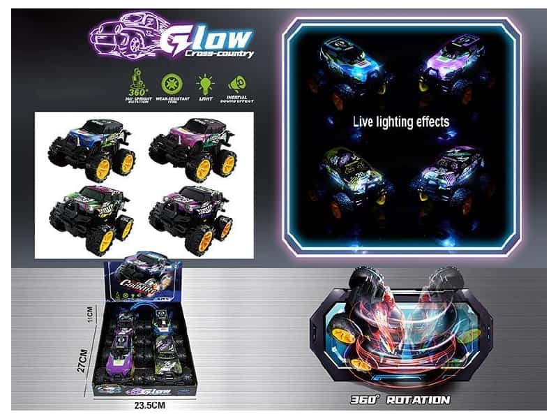 Friction Stunt Car With Sound And Lights 4pcs