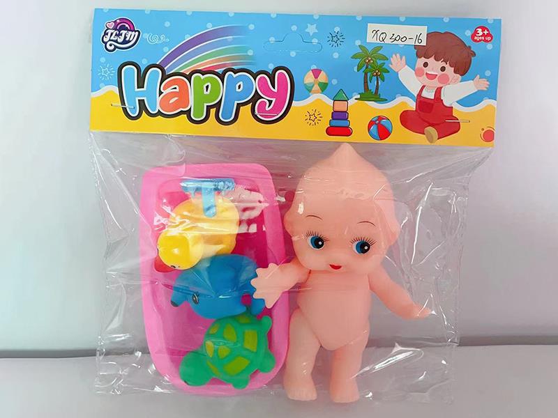 Baby Doll + Bathtub + Aniamls 3pcs