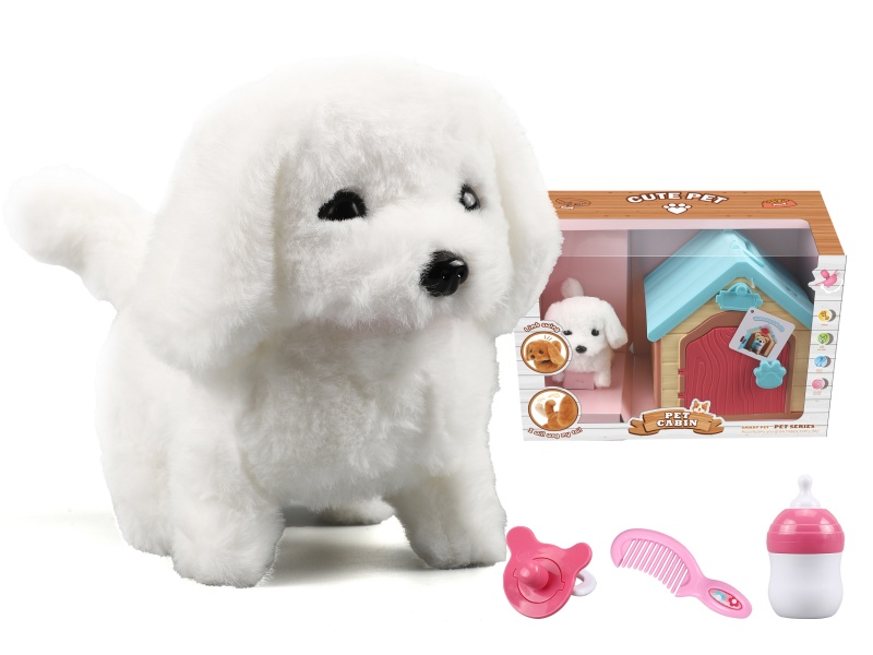 Electric Plush Dog With Pet Cabin